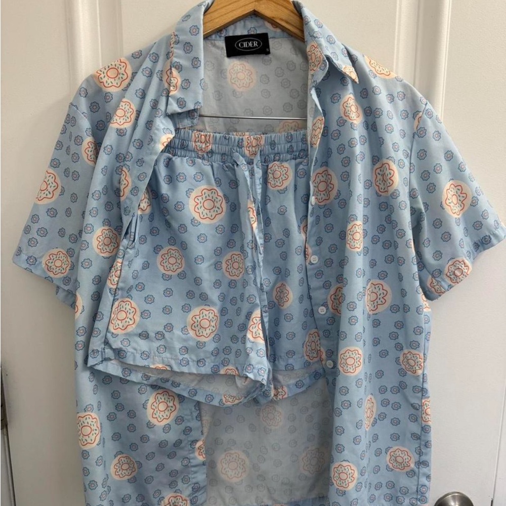 Cider Light Blue and Orange Donut Set